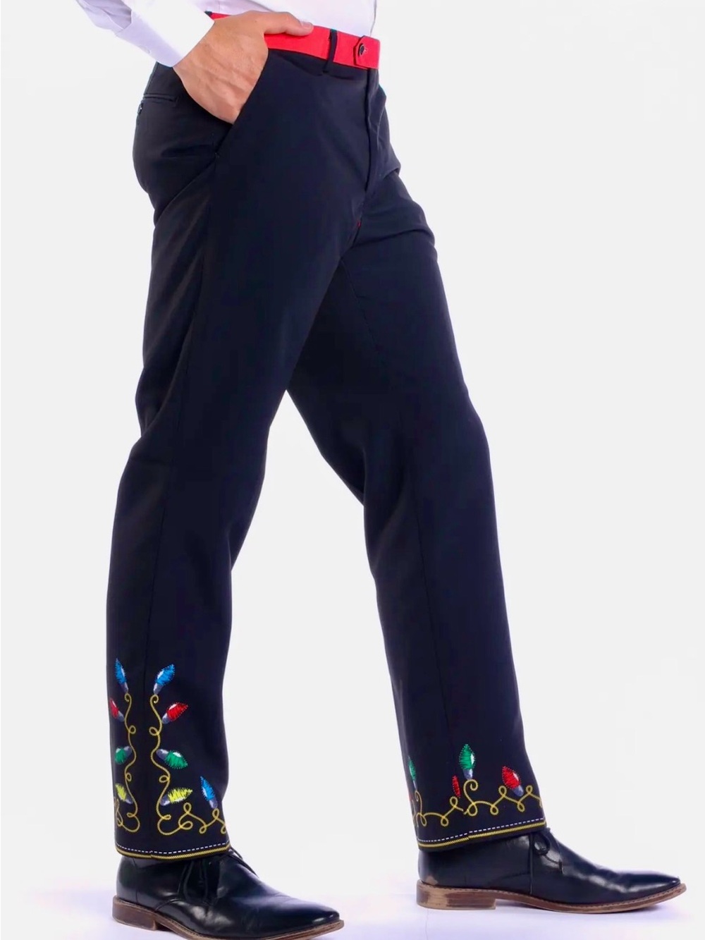 Shinesty "The Duke of December" Christmas Lights Ugly Holiday Suit Pants Xmas